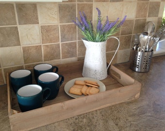 Wooden Tray, rustic, handmade wooden apple crate tea tray, serving tray, breakfast tray or garden seedling tray