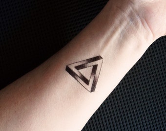 Impossible triangle temporary tattoo