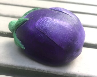 Ceramic Sculpture Harvest Bunny - Eggplant