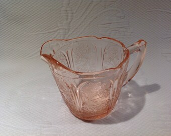Vintage Jeannette Glass "Cherry Blossom" pink depression glass Creamer / / made in the United States
