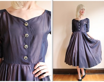 1950s Dress // Doris Fein Silk Party Dress // vintage 50s dress