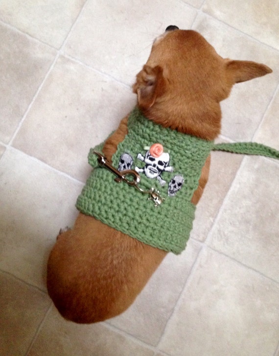 Small Crochet Dog Harness Vest Leash Chihuahua