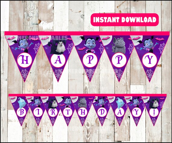 Vampirina banner instant download Vampirina triangle banner