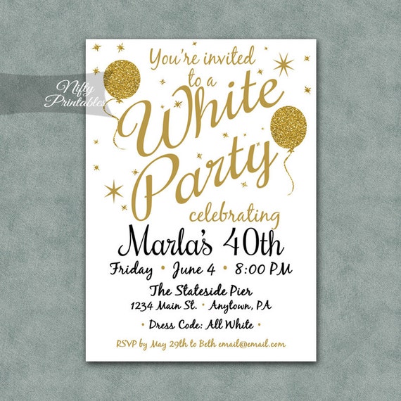 White Party Invitation 2