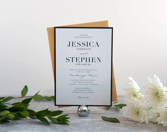 Black Tie Wedding Invitation, Deposit to Get Started