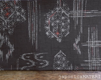 Japanese fabric, 1/2 yard, Asanoha/Kikkou/Kasuri, Brown, Dobby weave, 100% cotton