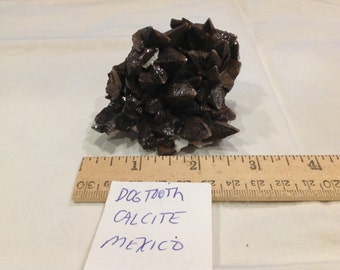 Calcite crystals dog tooth mineral specimen Mexico