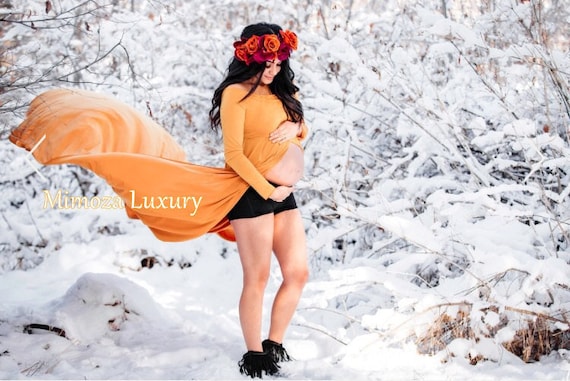 Maternity Gown Photography, Long Sleeves Maternity Dress, Maternity Photography Prop, Pregnancy dress, maternity photo prop, long sleeve