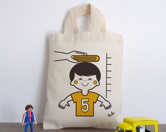 Mini-Sac child (bag cotton version white black yellow boy illustration vintage retro ateliervudo vudo)