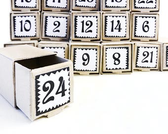 Adventskalender aus Boxen, Schachtel Adventskalender, DIY Adventskalender