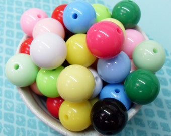 10x 18mm Resin Multi color Globe beads .. Candy Fun