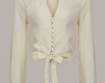 Clarice Blouse in Cream by The Seamstress of Bloomsbury | Authentic Vintage 1940's Style