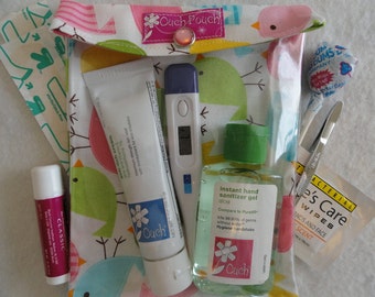 Medium Ouch Pouch First Aid Organizer for Baby Diaper Bag Car Purse (5x7 Ann Kelle Spring Birds Fabric) Fun Shower Gift under 10