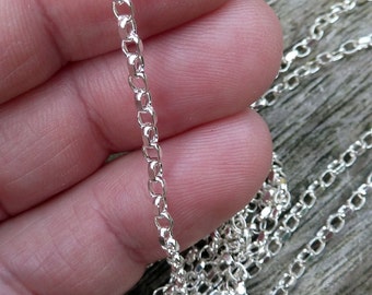 2.3mm Argentium silver necklace chain - any length made to order - diamond cut belcher chain, lobster clasp - hand finished Argentium 960