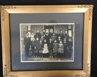 Vintage Black White Photographs in Gold Gilded Frame Peice Of History