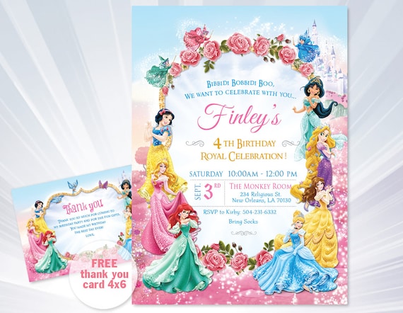 Princess Invitations Princess Birthday Party Invitations