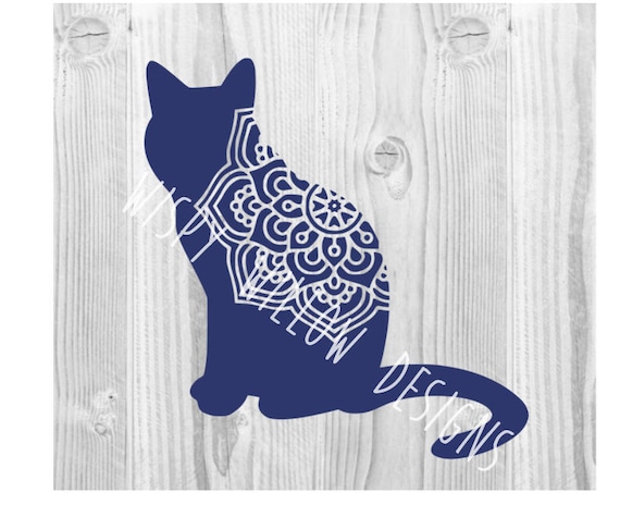 Download Cat Mandala SVG Cat DXF png Digital Download File Boho