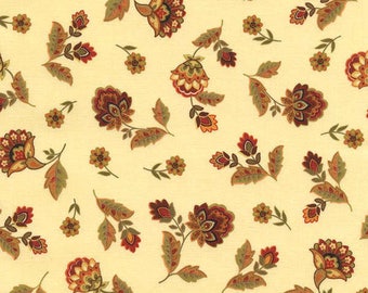 Buttercream Jacobean Floral Fabric-Marigold Collection-Timeless Treasures-Fall Fabric-Fall Floral Quilt Fabric-Jacobean Floral-Thanksgiving