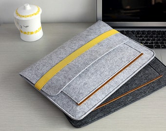 Light Grey Felt Macbook Air 11 Case , Felt 11 inch Laptop Case , Felt Macbook Air 11 Sleeve , Felt Macbook Pro 13 Case #210
