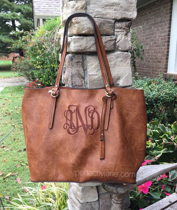 The Kate Monogrammed Vegan Leather Purse