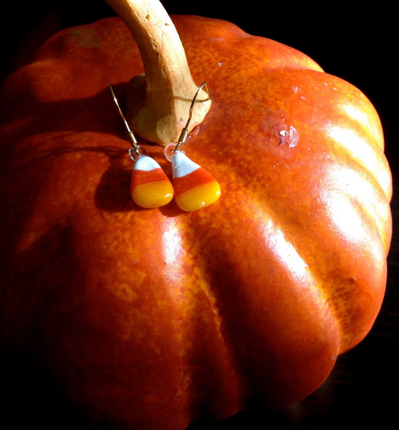 Glass Candy Corn Earrings