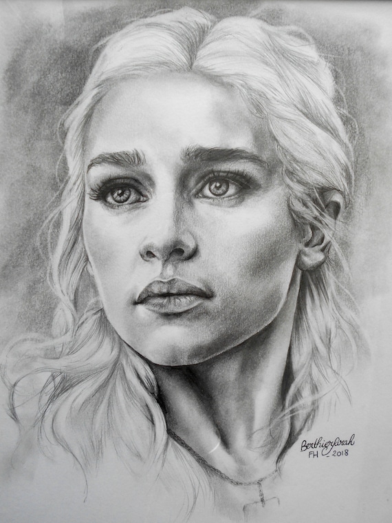  Drawing  of Daenerys  Targaryen  Game of thrones mother of