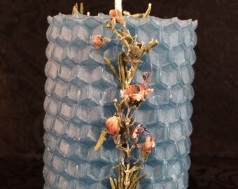 Beeswax Candle (1) Hand Rolled with Herbs and Pure Essential or Fragrance Oils