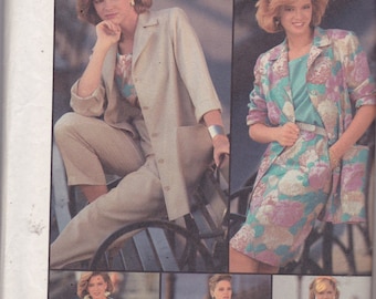Simplicity 7312 Vintage Pattern Womens Top, Skirt, Dress, Pants and Unlined Jacket Size 14 UNCUT
