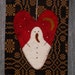Wool Christmas Tree Ornament ~ Heart with Snowman