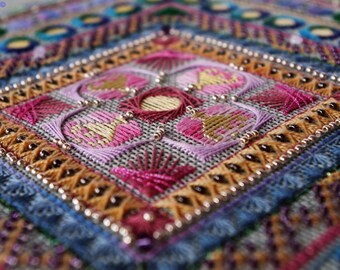 Needlepoint PDF booklet - Counted thread detailed stitching tutorial - Needlework instruction - Embroidery DIY - Semiramis gardens booklet