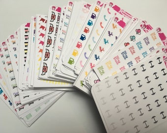 READY to ship, 50% off Small sheets/ Bath/ Payday/ sick day/ house/ balloon/ phone/hair cut/ gas/ hair cut etc planner stickers