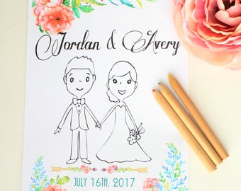 Wedding Coloring book Personalized wedding coloring book Kids Wedding Coloring book Personalized wedding coloring book Kids
