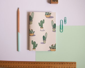 A6 Notebook / Cactus Notebook / Pocket Notebook / Cute Stationery / Small Notebook / Cacti Stationery / Gifts for Her