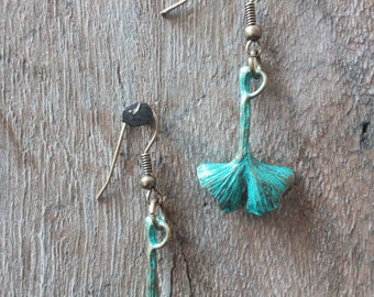 1130 ginko leaf earrings,
