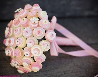 Pretty in Pink Bridal Button Bouquet