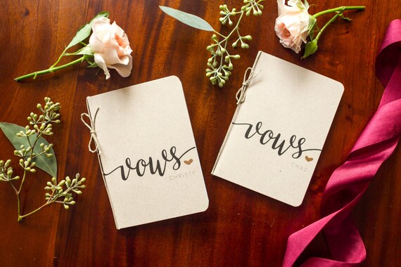  Personalized Wedding Vow Books set of 2