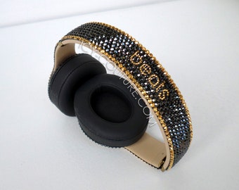 Bling BEATS Swarovski Crystals - Jet Hematite & 24K Gold Couture