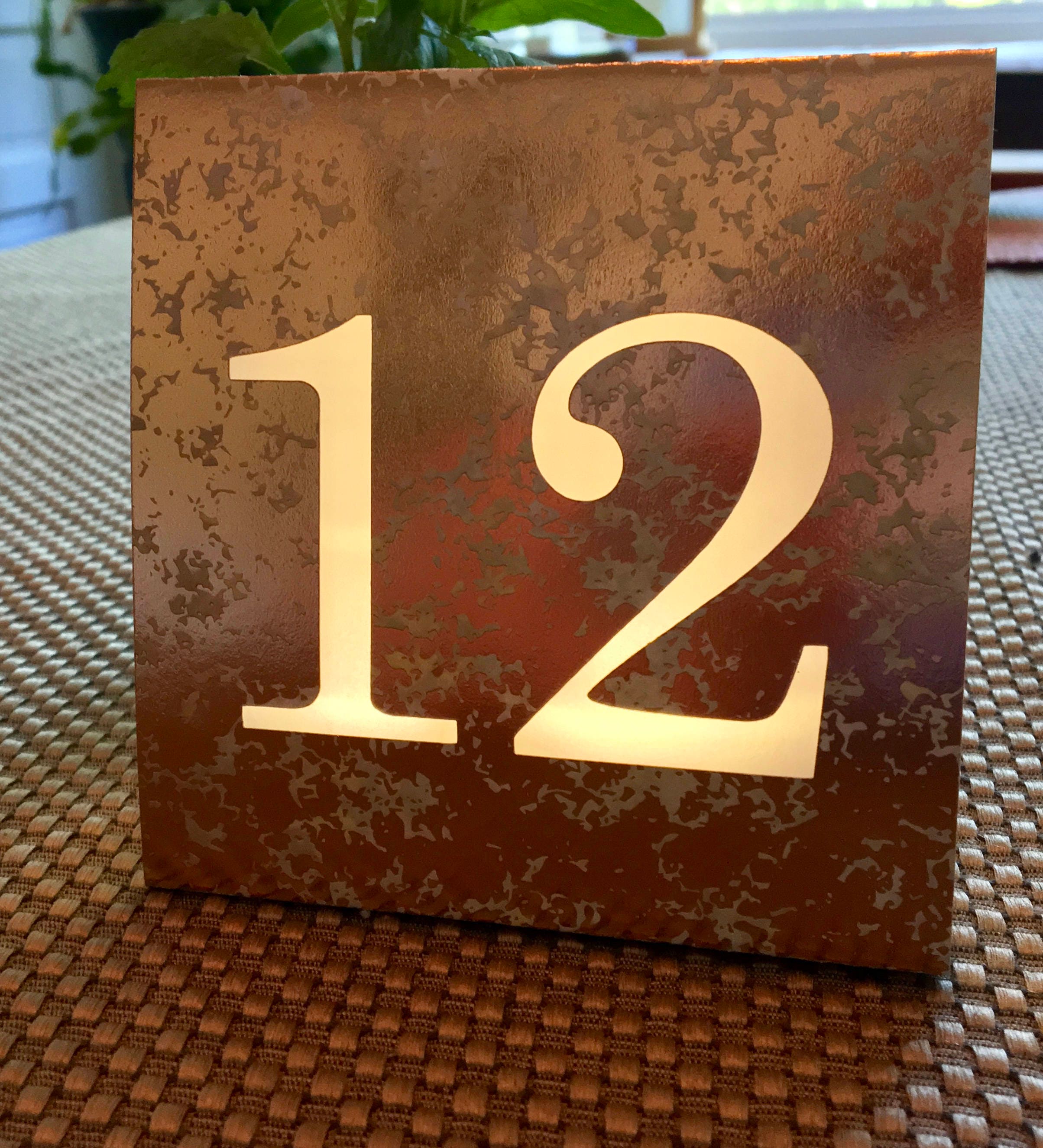 COPPER Table NUMBERS • Table Number Luminaries • Mercury Glass Table Numbers • Wedding