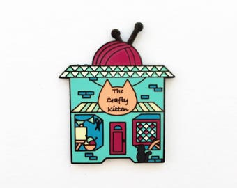 The Crafty Kitten Enamel Pin