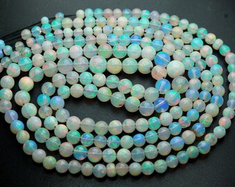36 Carats,17 Inches,Natural ETHIOPIAN Opal Smooth Round Rondelles,Size 3-6mm