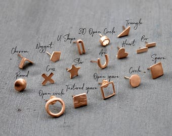 Minimalist Rose Gold Earrings Minimalist Tiny rose gold earrings Rose gold post earrings Rose Gold Stud earrings Rose Gold Jewelry