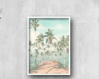 Palm Tree Print, Beach Photography, Island, Scandinavian, Palms, Mid Century Palm Trees, Modern Minimalist,