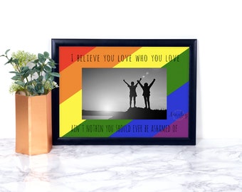 Custom Love Photo Mat, LGBT Pride, Pride, Engagement gift, Gay Wedding gift, Luke Bryan, Gay, Lesbian, Love, Present, Gift, Frame