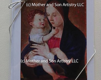 Cards with Madonna and Child, by Bellini. 5 Blank cards and envelopes.