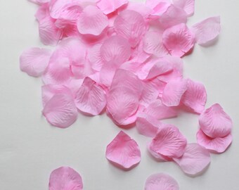 Silk Rose Petals - 100 pieces pink rose petals - rose confetti pink - fabric pink rose petals - silk petals