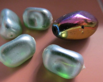 Vintage Glass Beads (5) Mixed Focal Bead Lot