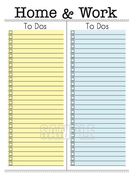 home and work to do lists editable organizing printable