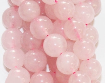 Natural Rose Quartz Beads - Round 6 mm Gemstone Beads - Full Strand 16", 62 beads, A+ Quality