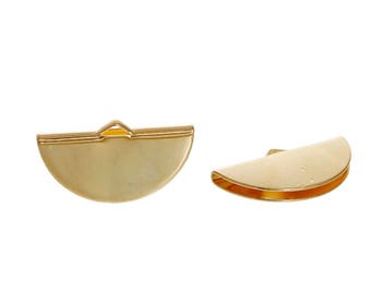 free shipping in UK - Pack of 10 – Gold Plated Ribbon Crimps Half Round