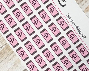 Pinterest tracker cell phone Vinyl Planner Sticker Functional Sticker
